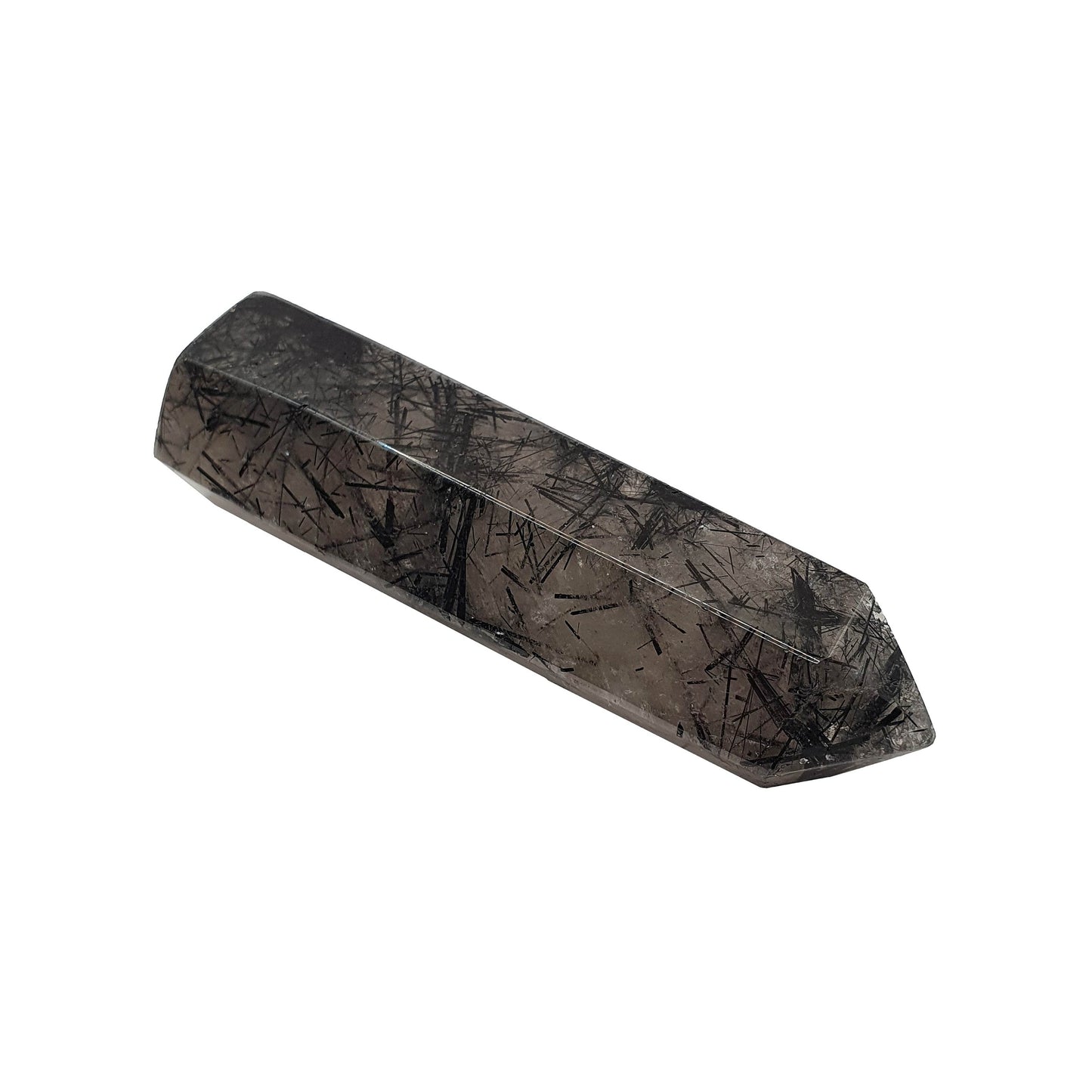 Tourmalinated Quartz Polished Point - Daughter of Swords