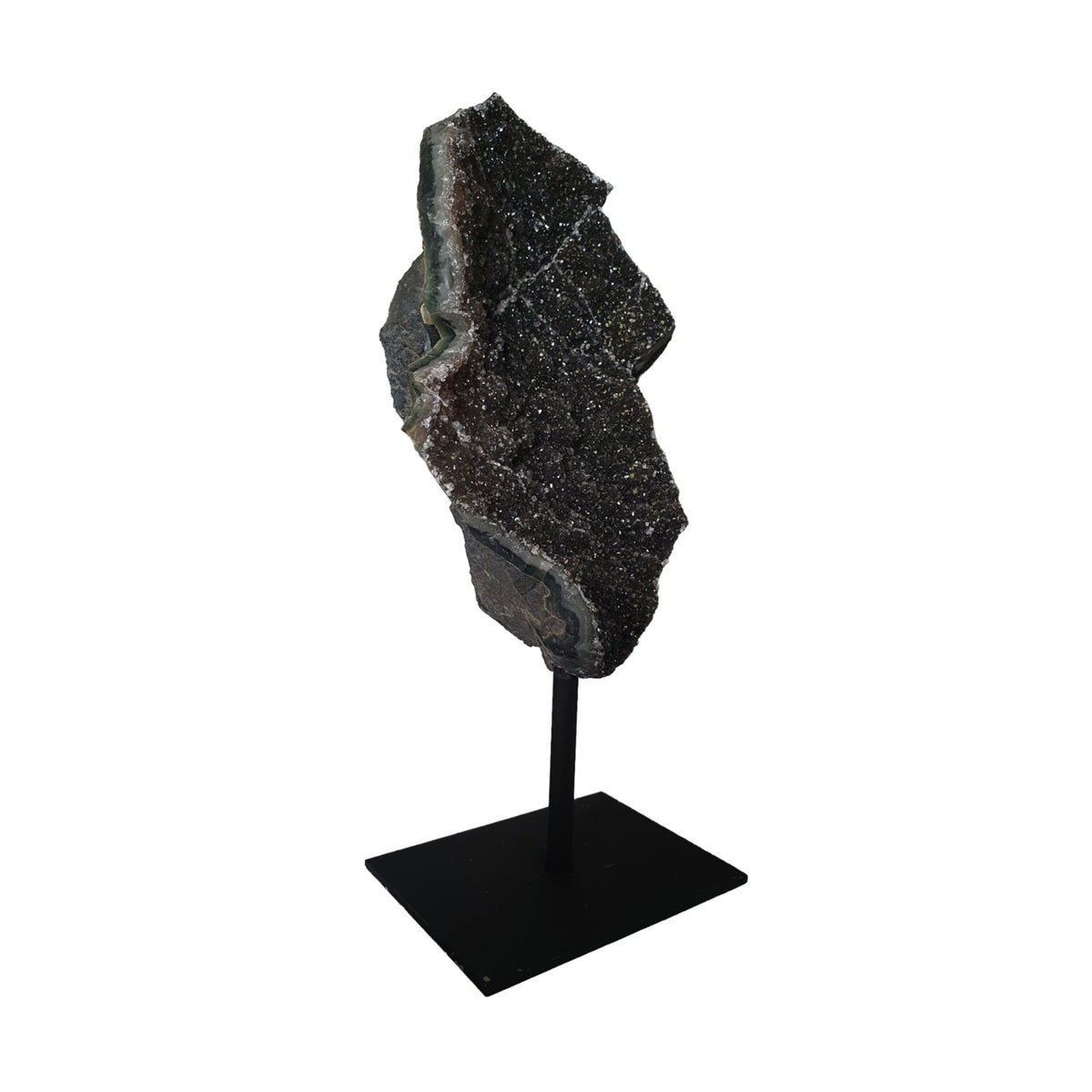 Black Amethyst Druzy on Stand Daughter of Swords