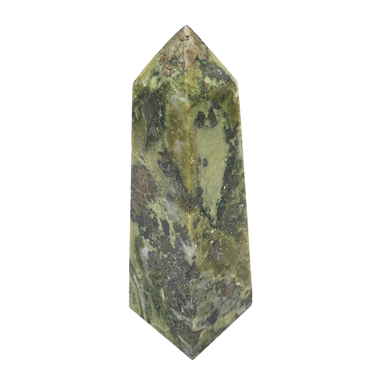 Serpentine with Pyrite Polished Point - Daughter of Swords