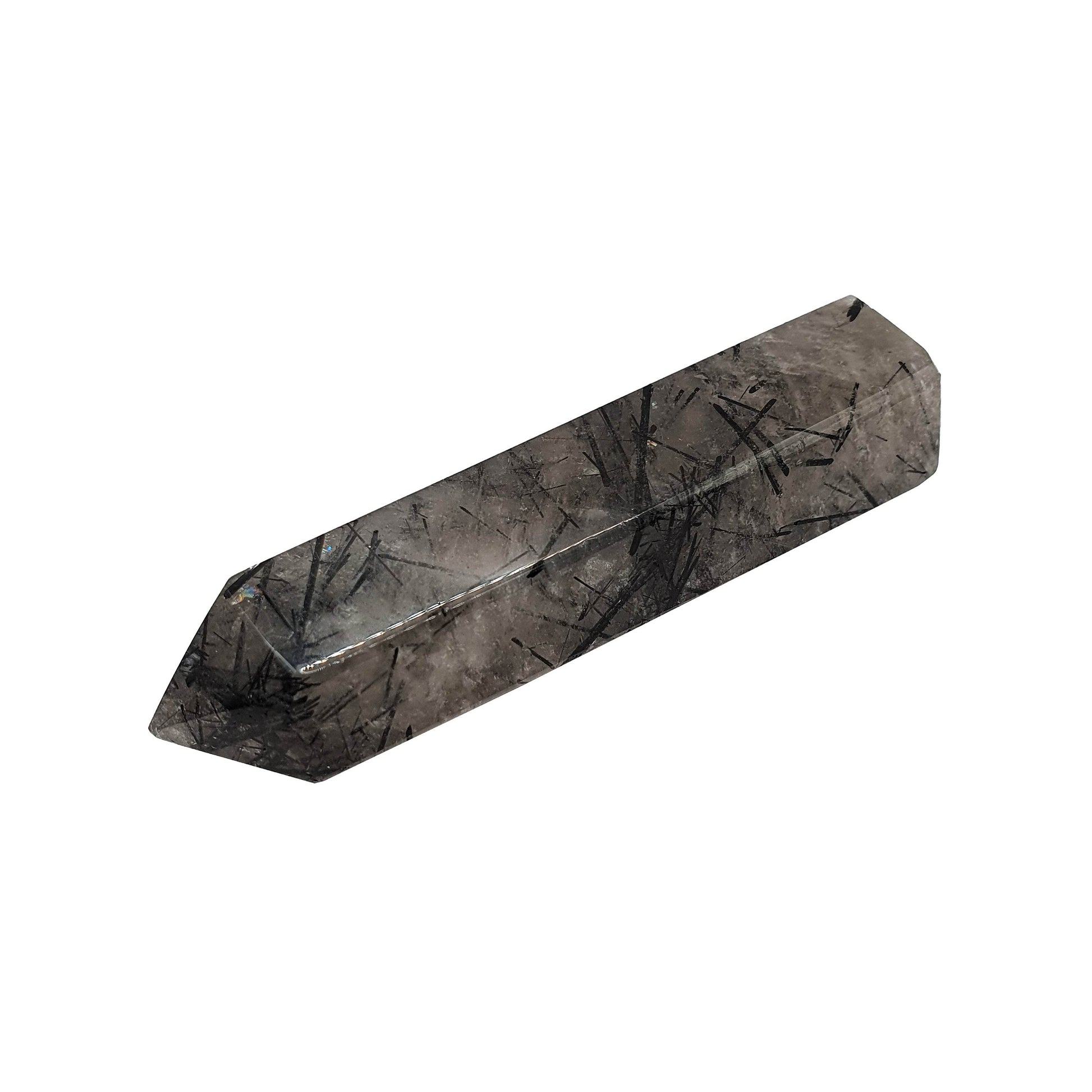 Tourmalinated Quartz Polished Point - Daughter of Swords