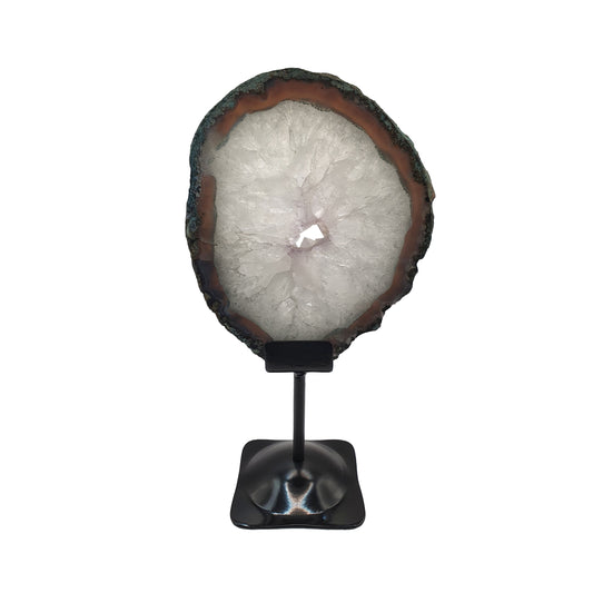 Prasiolite Slice on Stand
