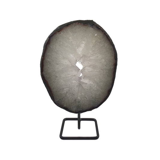 Prasiolite Slice on Stand
