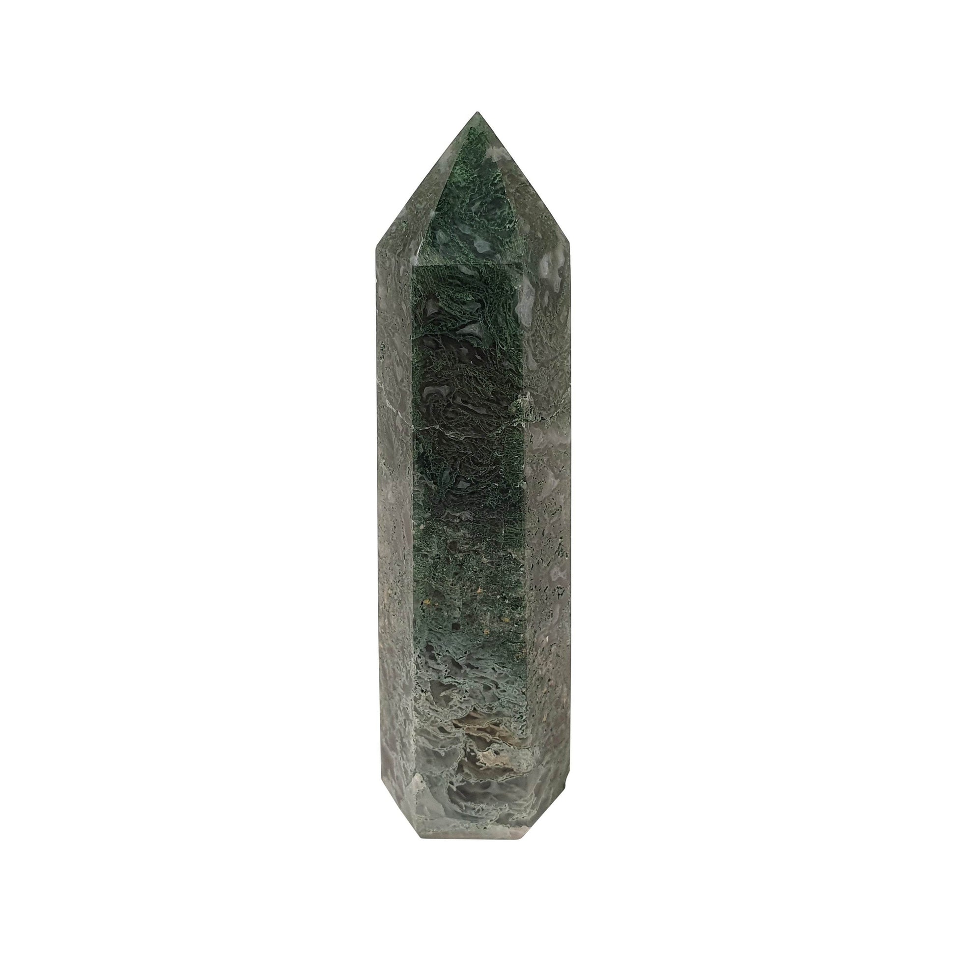 Moss Agate Polished Point - Daughter of Swords