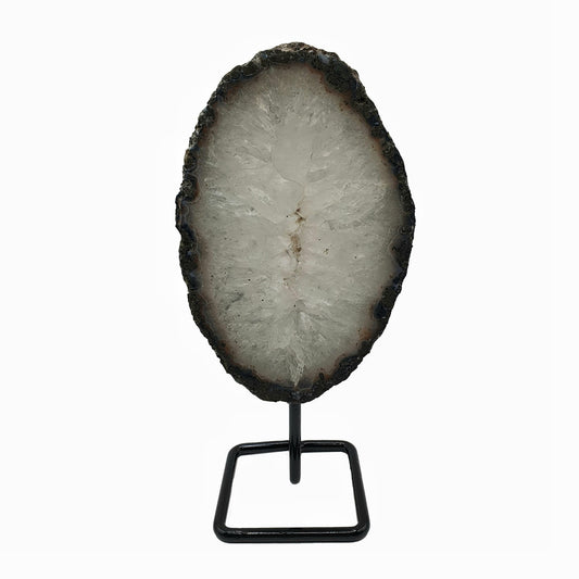 Prasiolite Slice on Stand